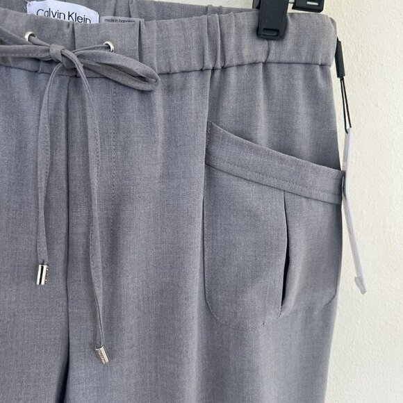 Calvin Klein Adjustable Drawstring Pants SMALL Gray Heathered Stretch NEW - Picture 3 of 9